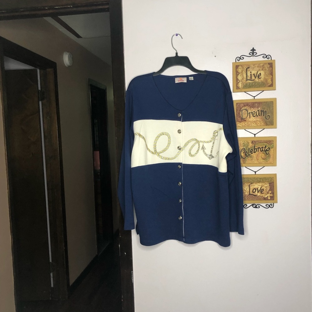 Navy Anchor Cardigan